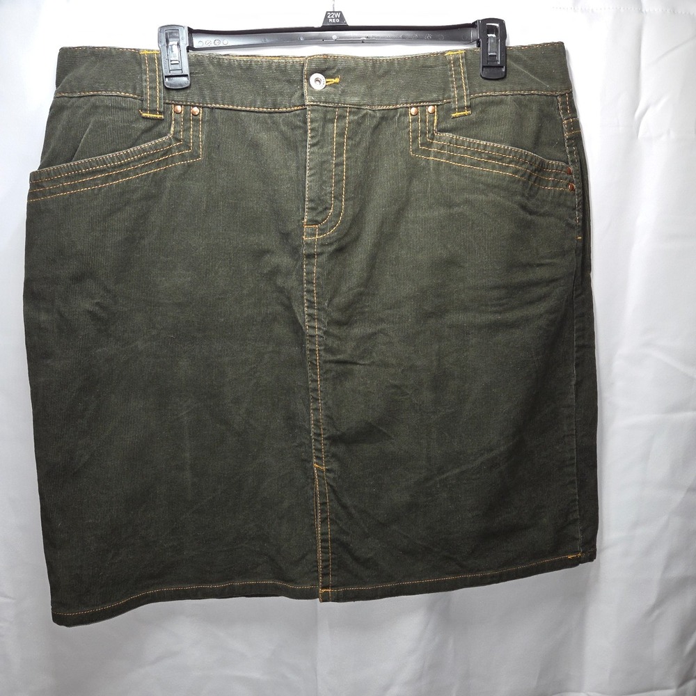 Tommy Hilfiger Corduroy Skirt Brown Pockets Size 20